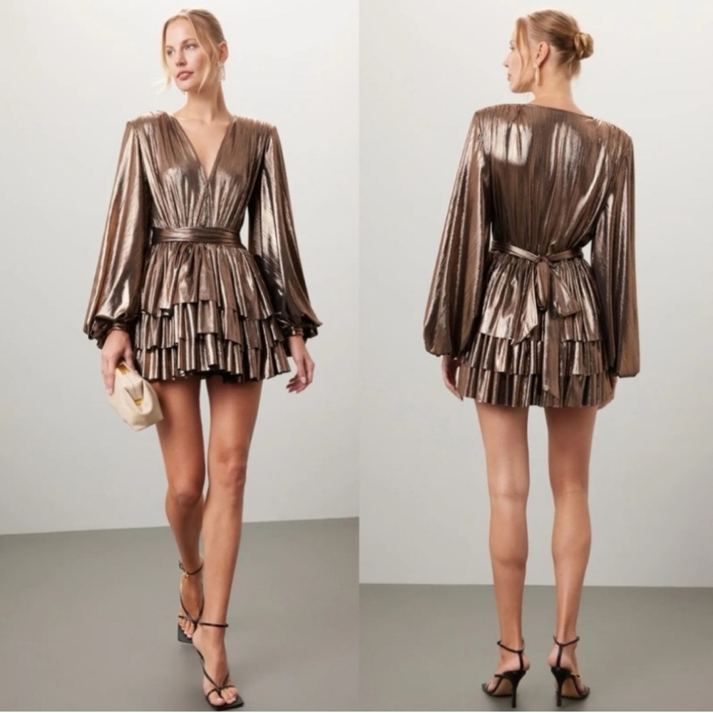 BRONX & BANCO Bellerose Metallic Mini Dress